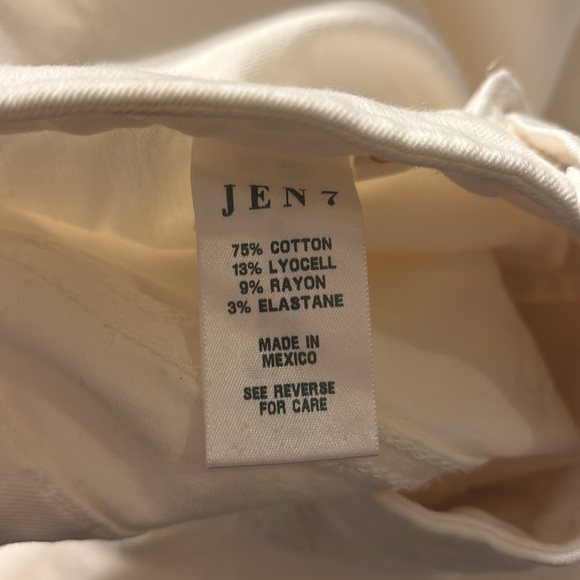 NWT 7 For All Mankind Jen 7 Off White Denim Straight Crop & Roll Jeans Pant - Picture 2 of 12